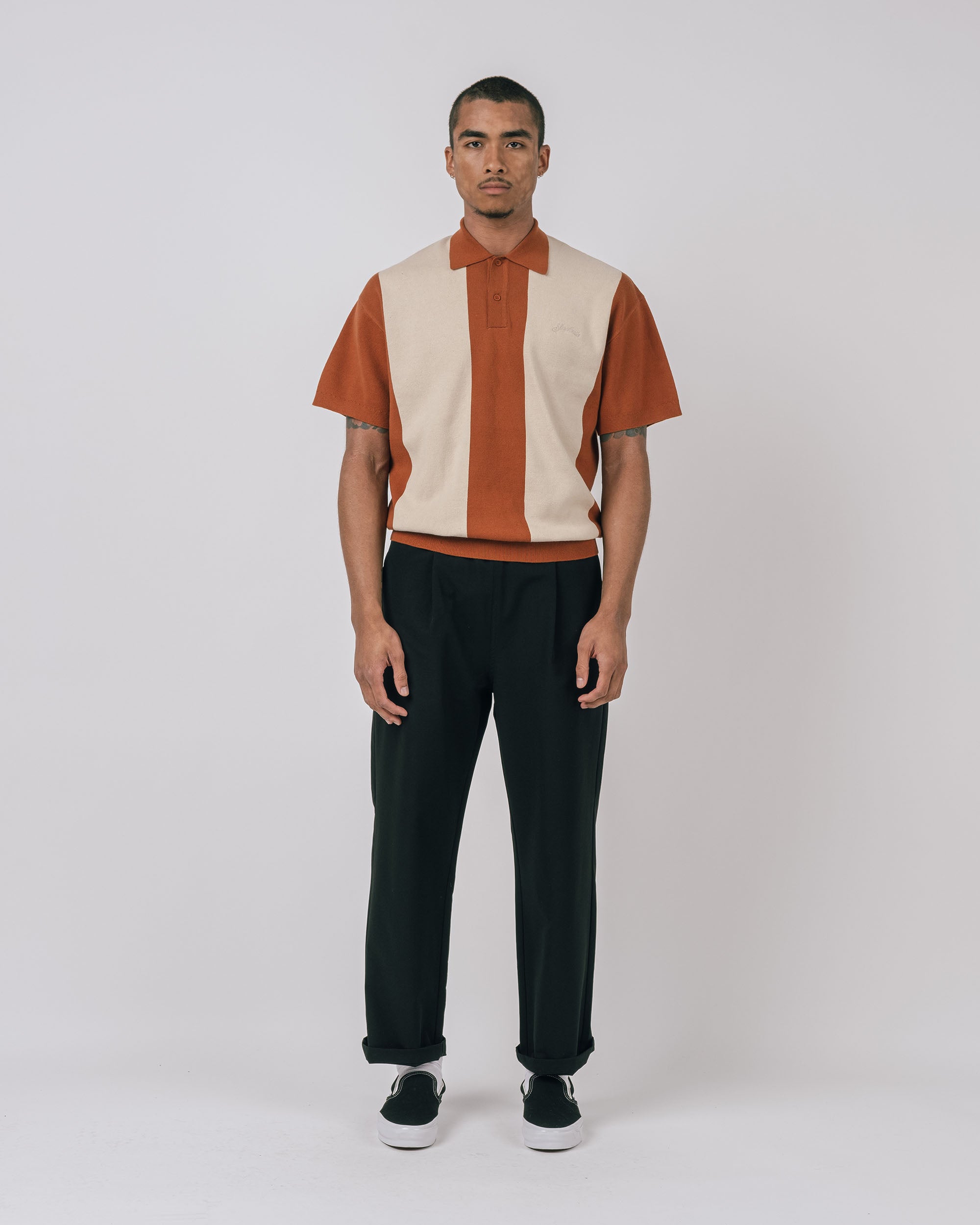 Browne S/S Knit Polo Sweater