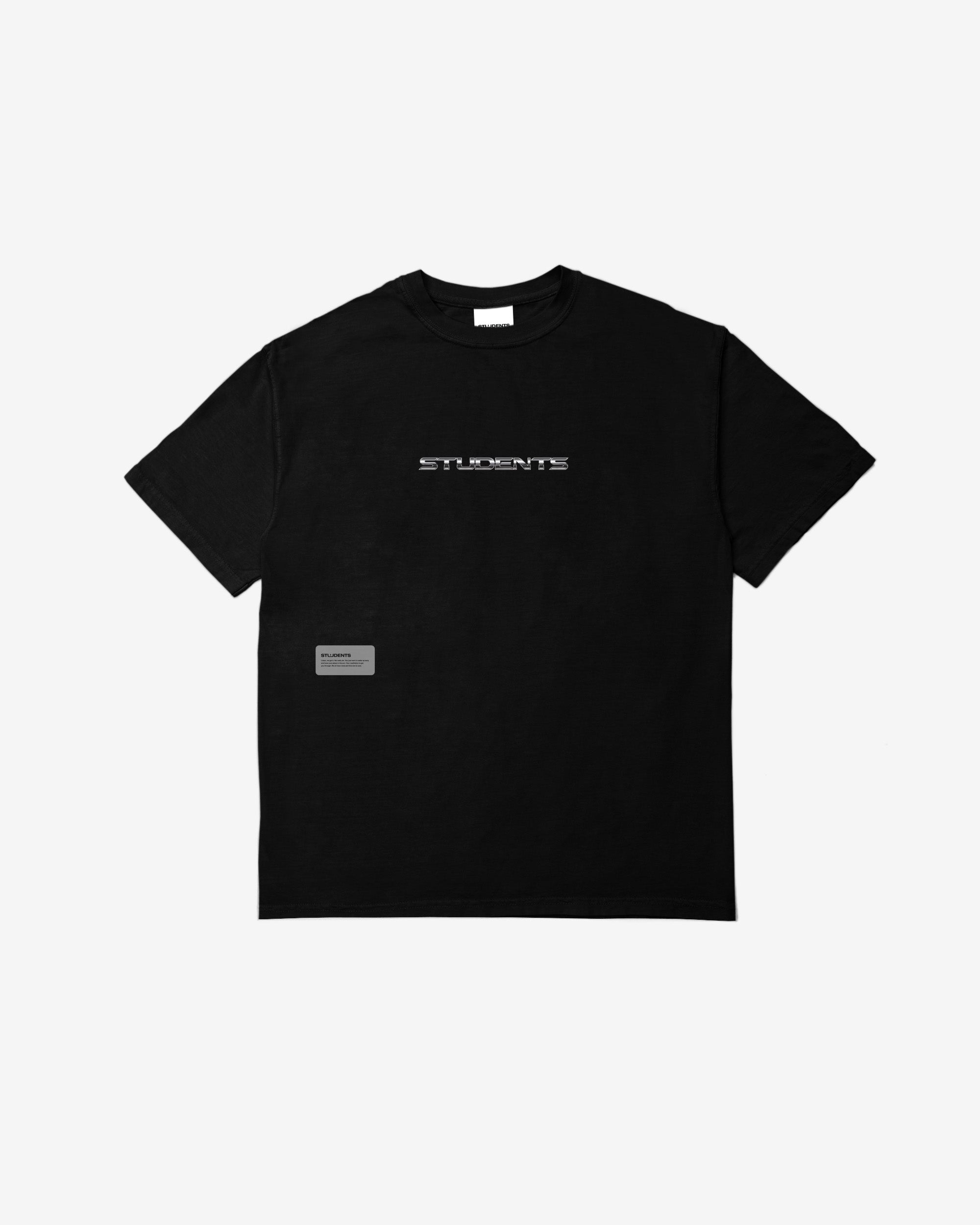 Black t-shirt on a white background