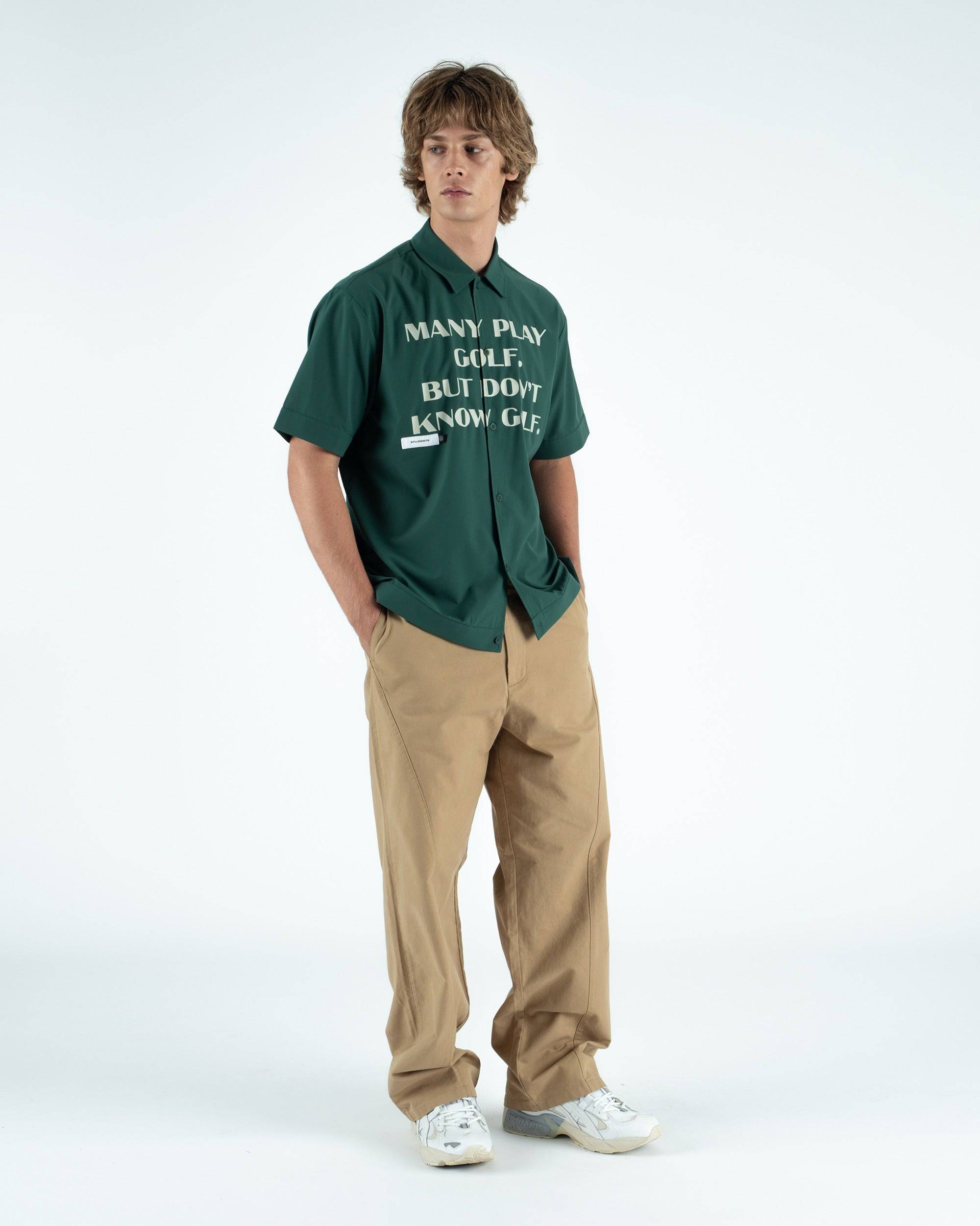 Educate S/S Poplin Button-Up Shirt - Students Golf