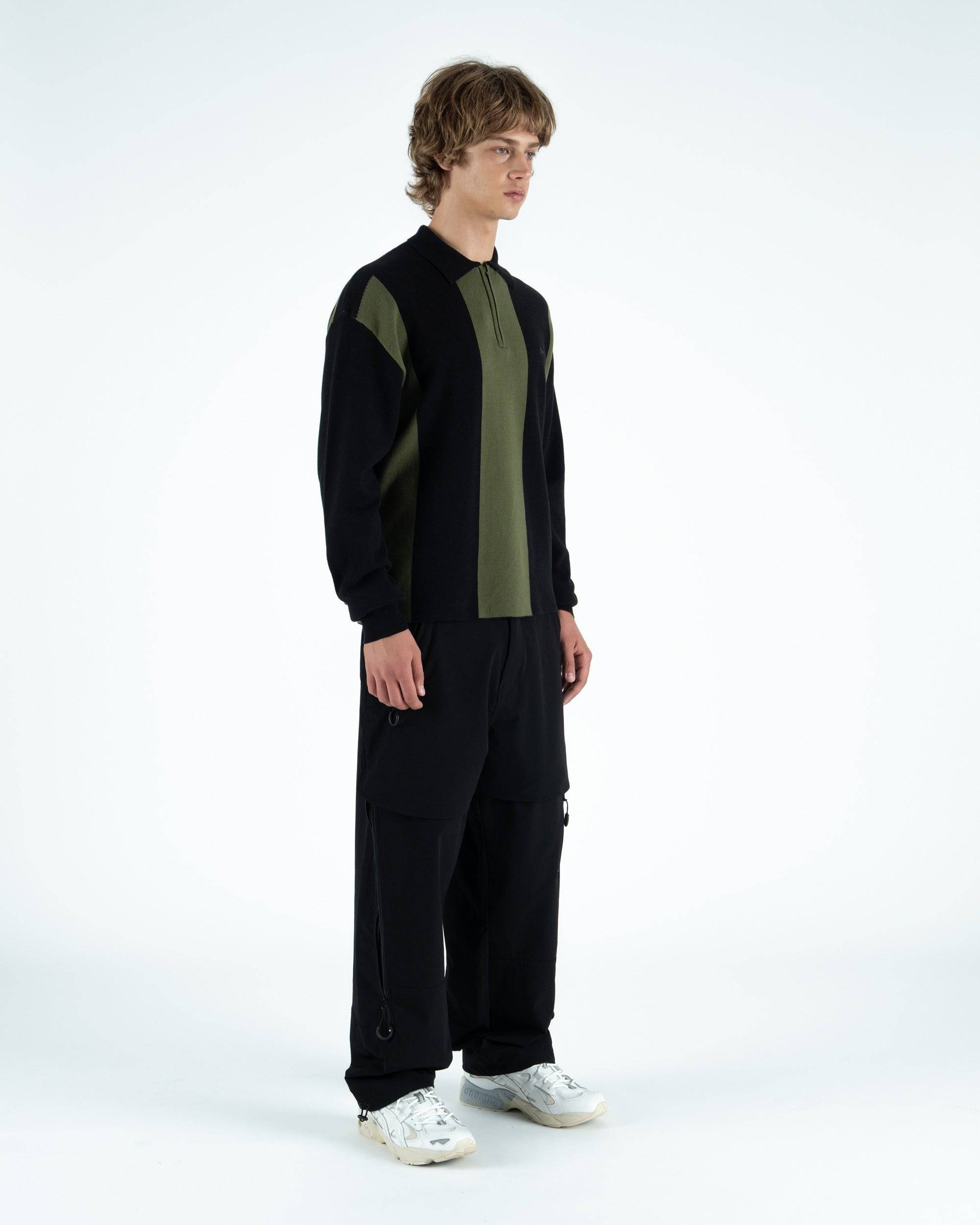 Gibson Knitted L/S Sweater Polo - Students Golf