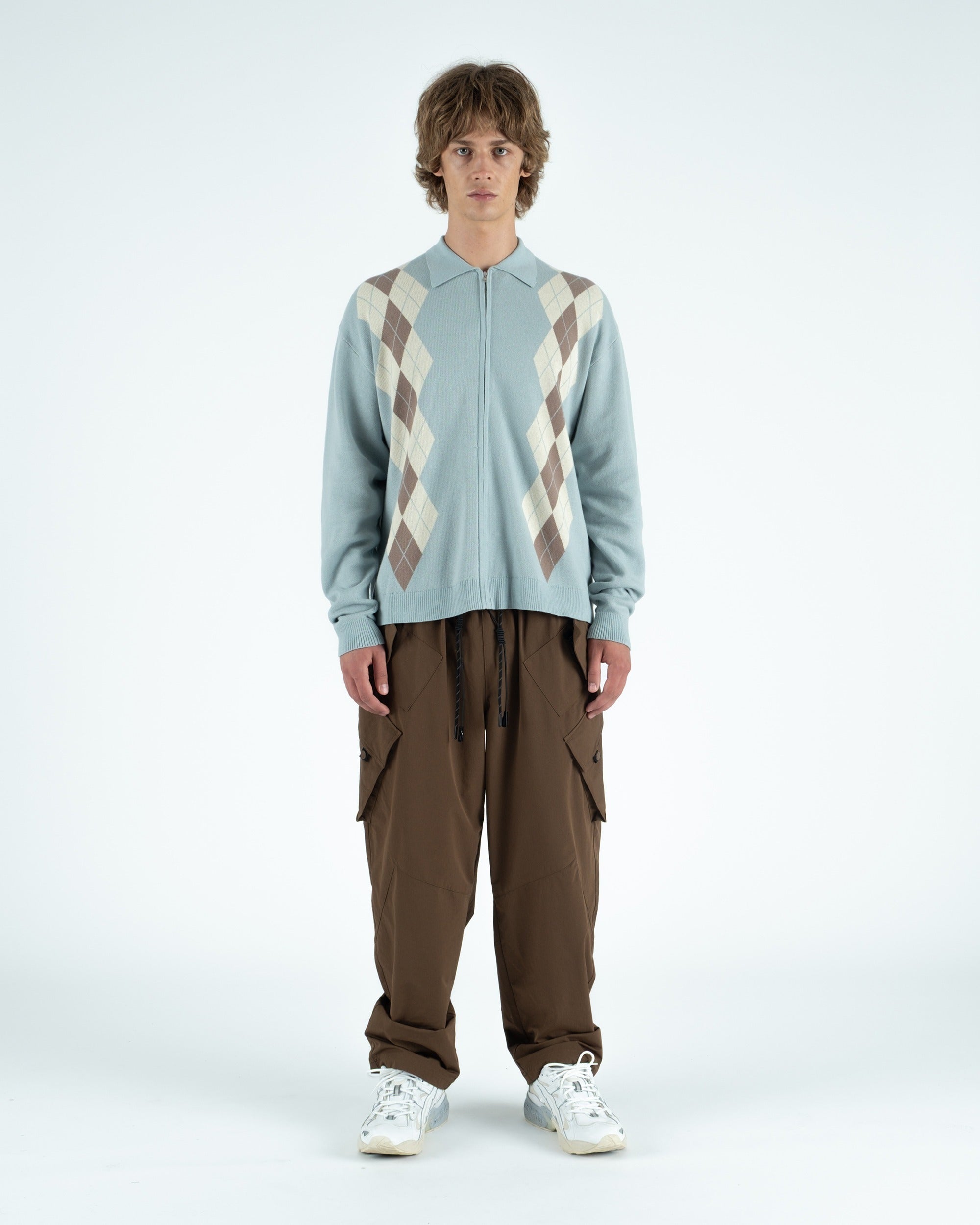Wright Knitted L/S Polo Sweater