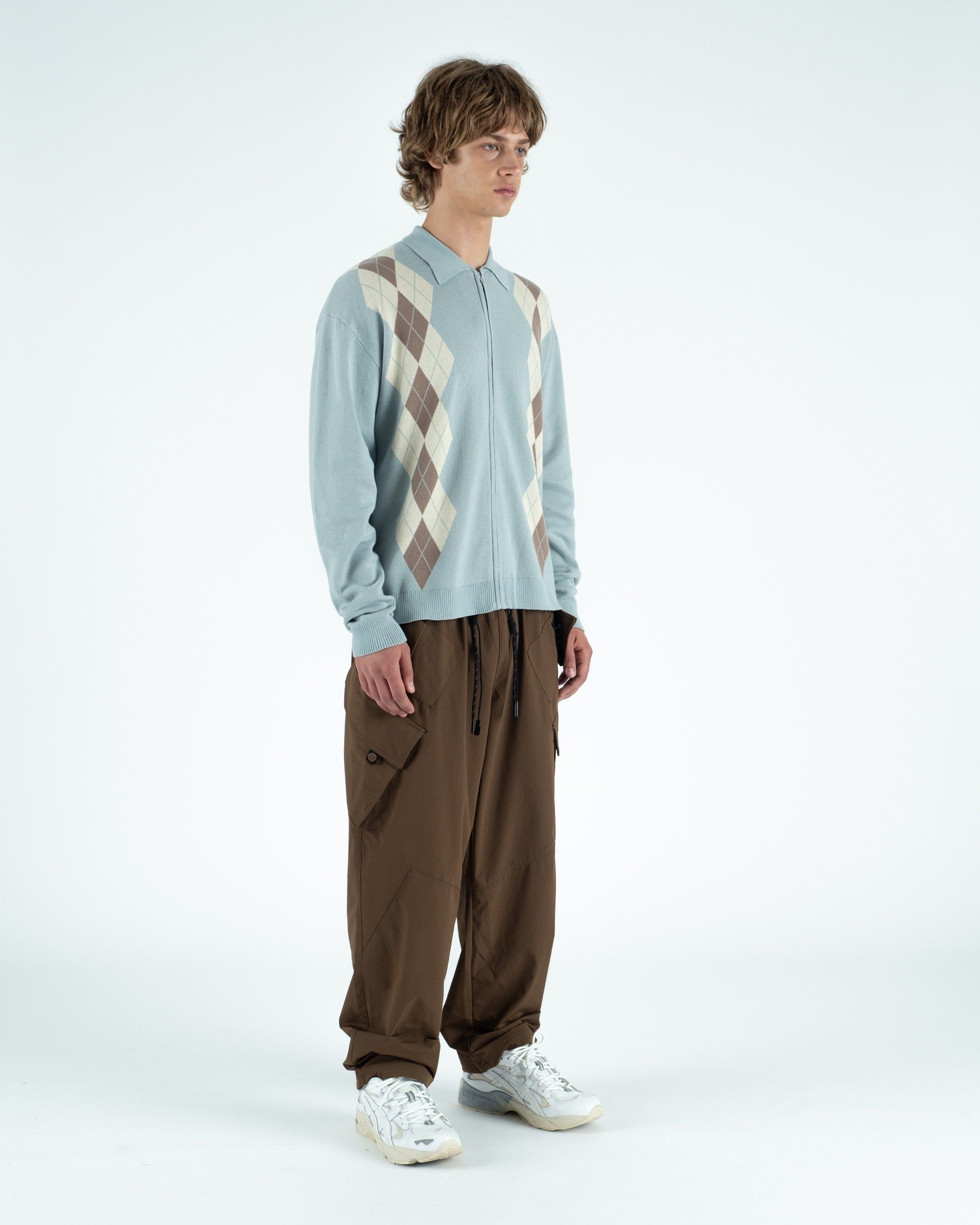 Wright Knitted L/S Polo Sweater