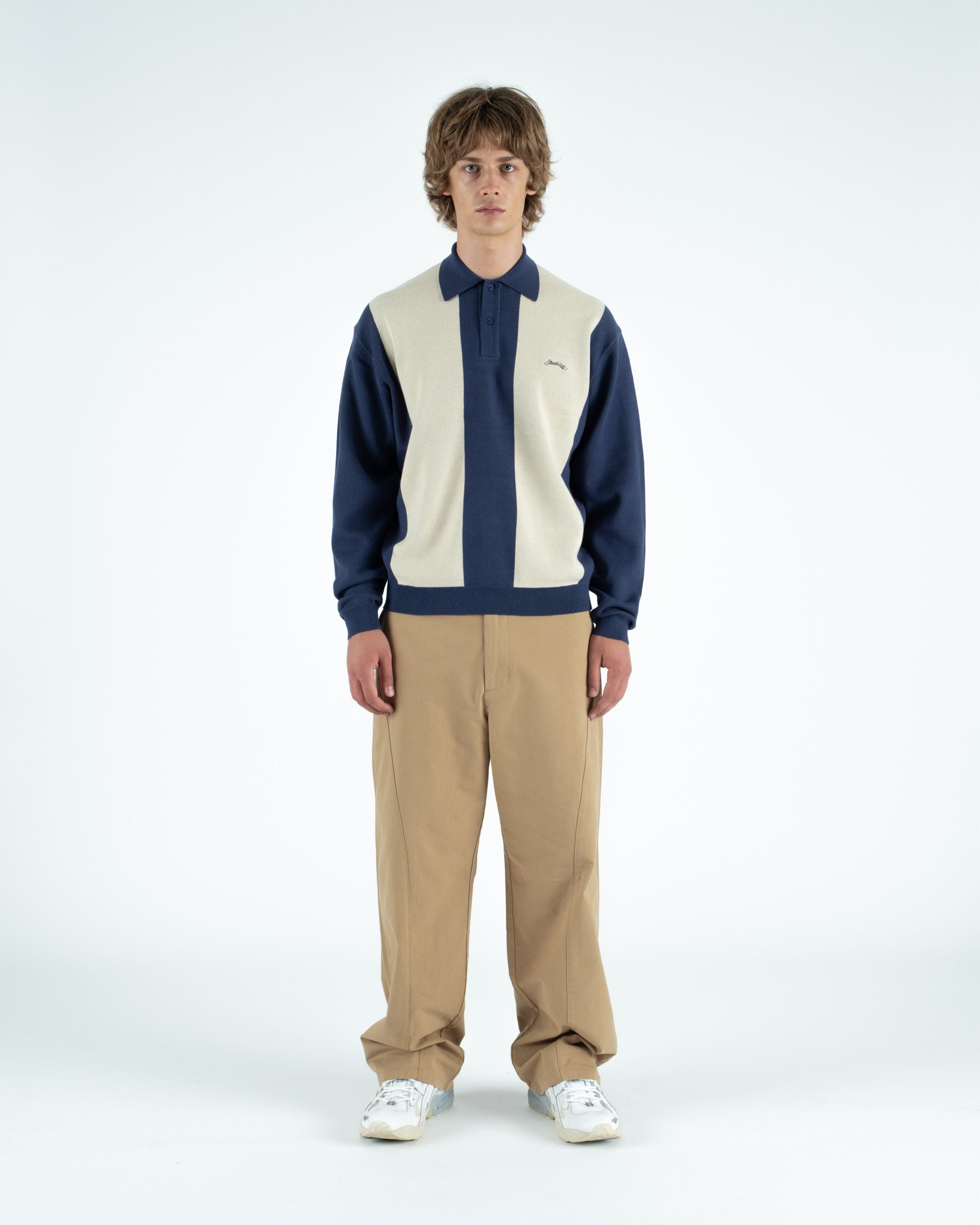 Evans Knitted L/S Polo Sweater - Students Golf