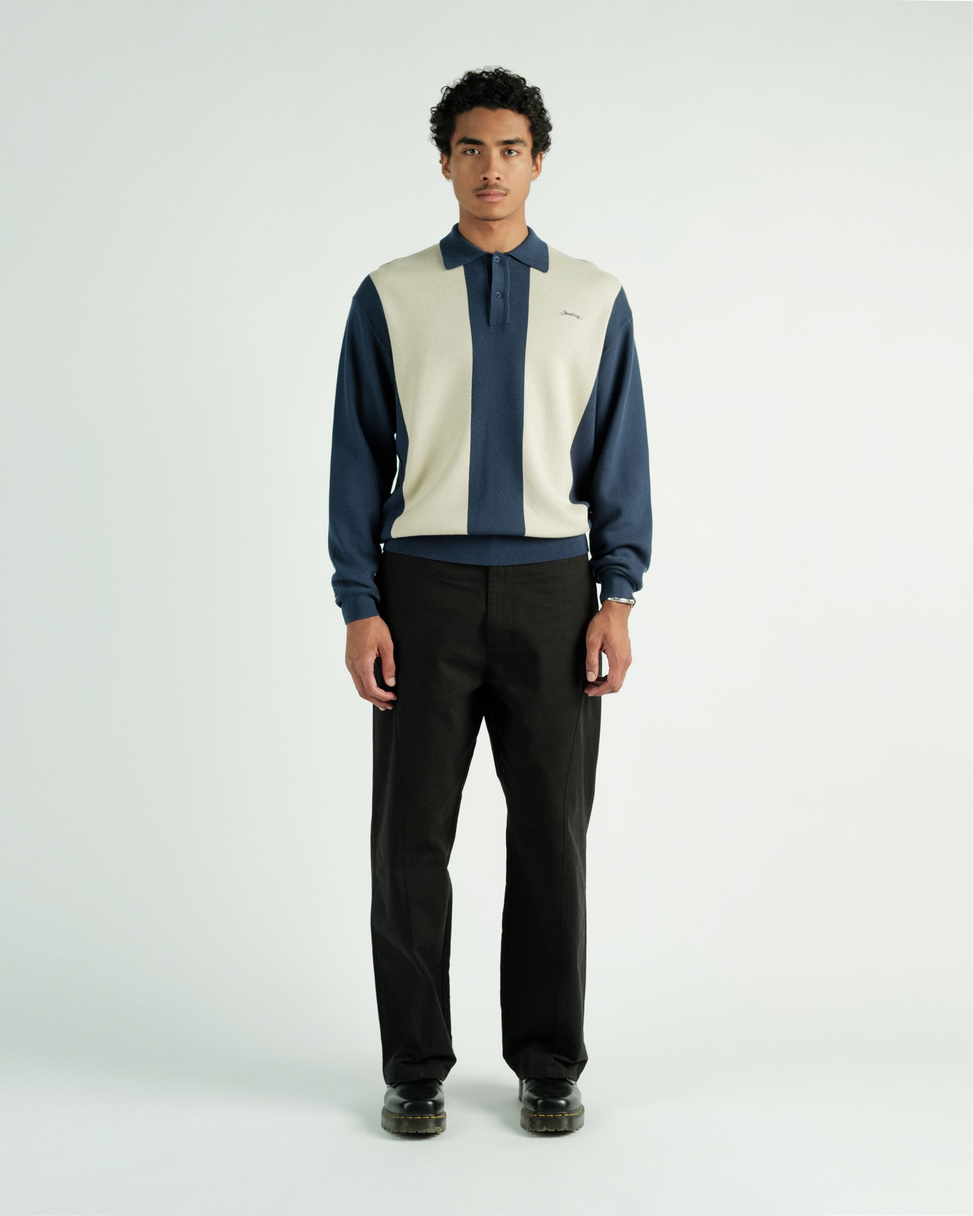 Evans Knitted L/S Polo Sweater