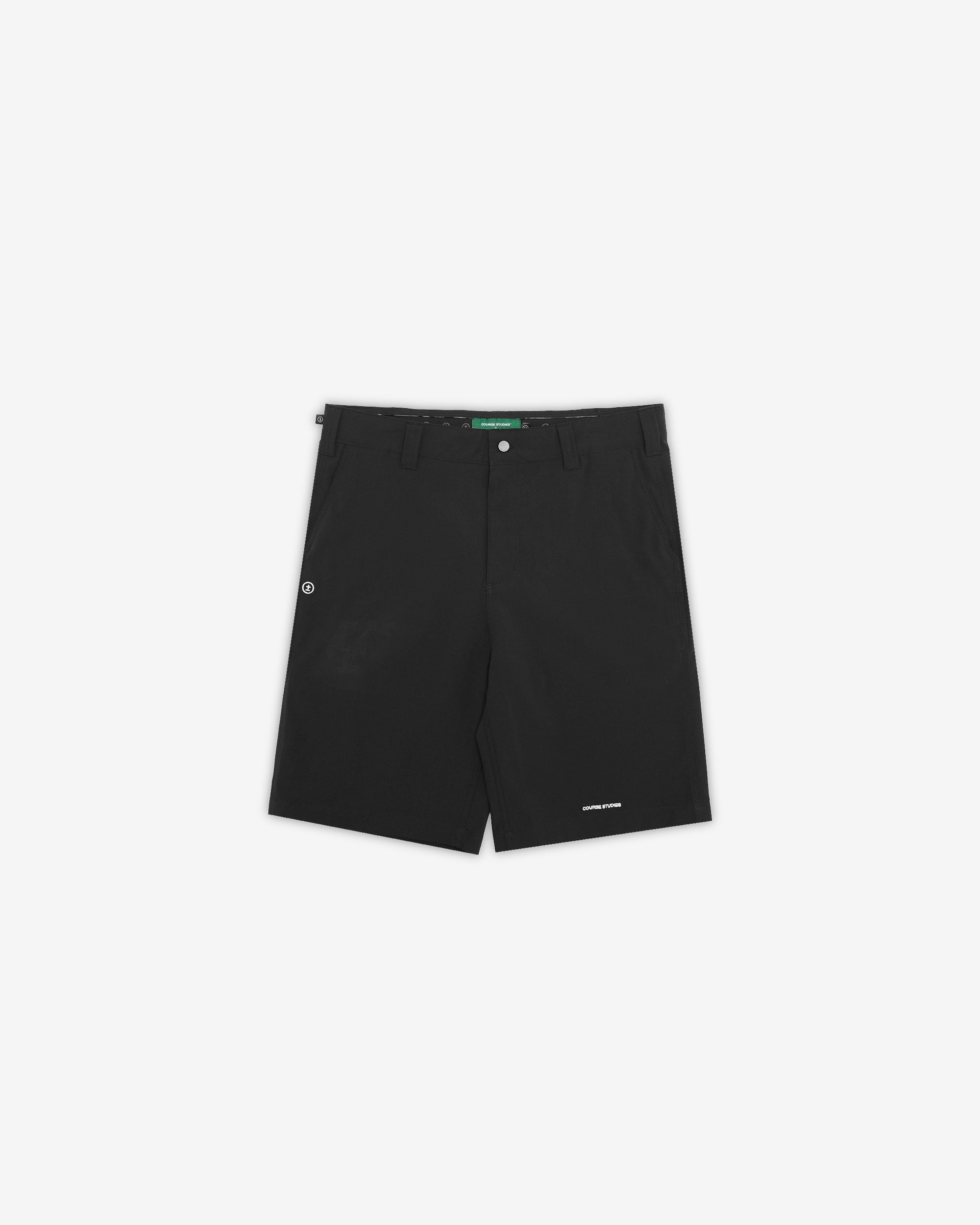 Black shorts on a white background