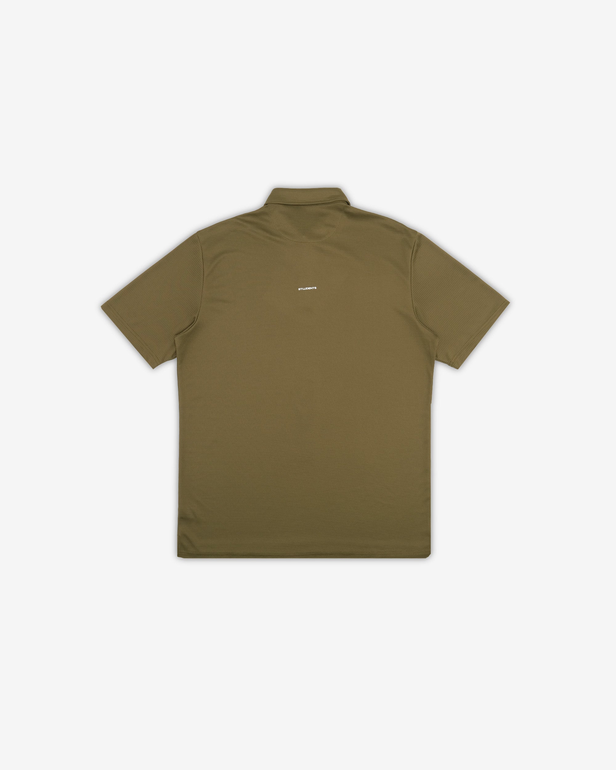 Green polo shirt on a white background