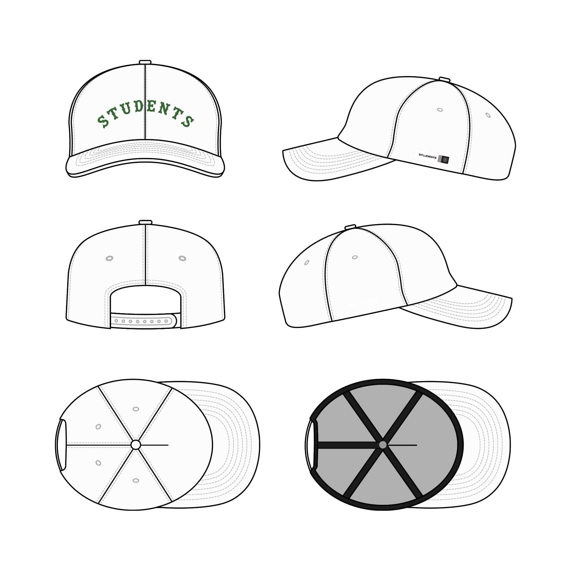 Bases Covered Unstructured 6 Panel Wool Hat - Students Golf