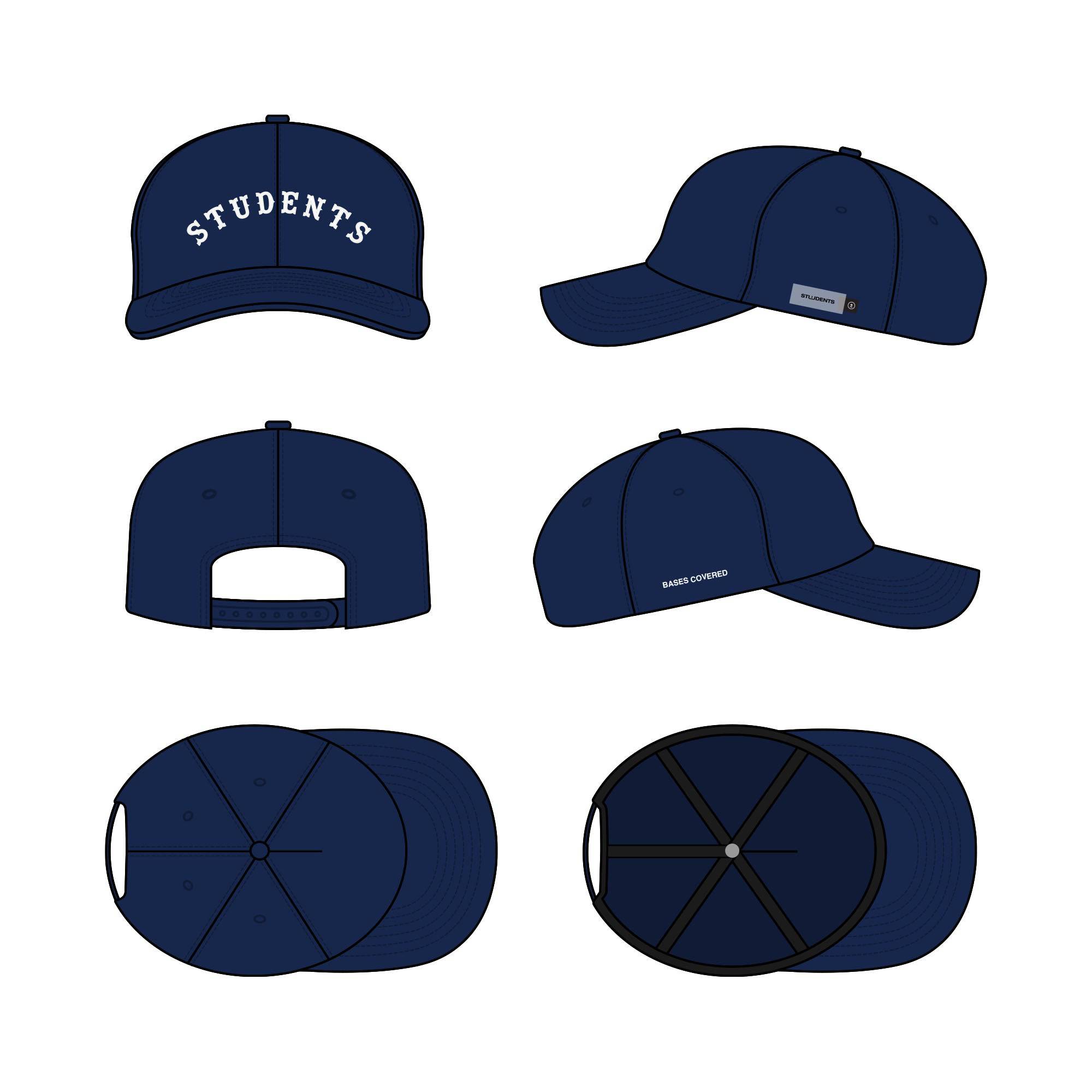 Bases Covered Unstructured 6 Panel Wool Hat - Students Golf