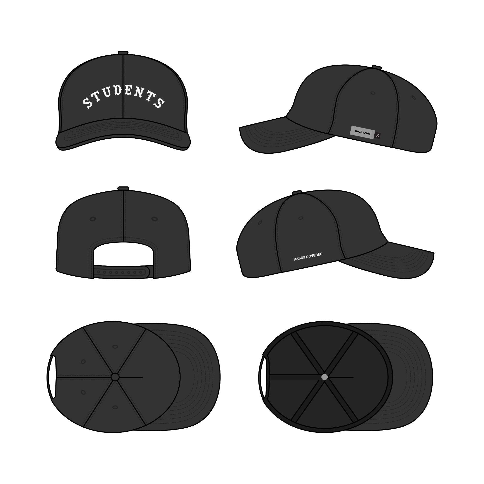 Bases Covered Unstructured 6 Panel Wool Hat - Students Golf