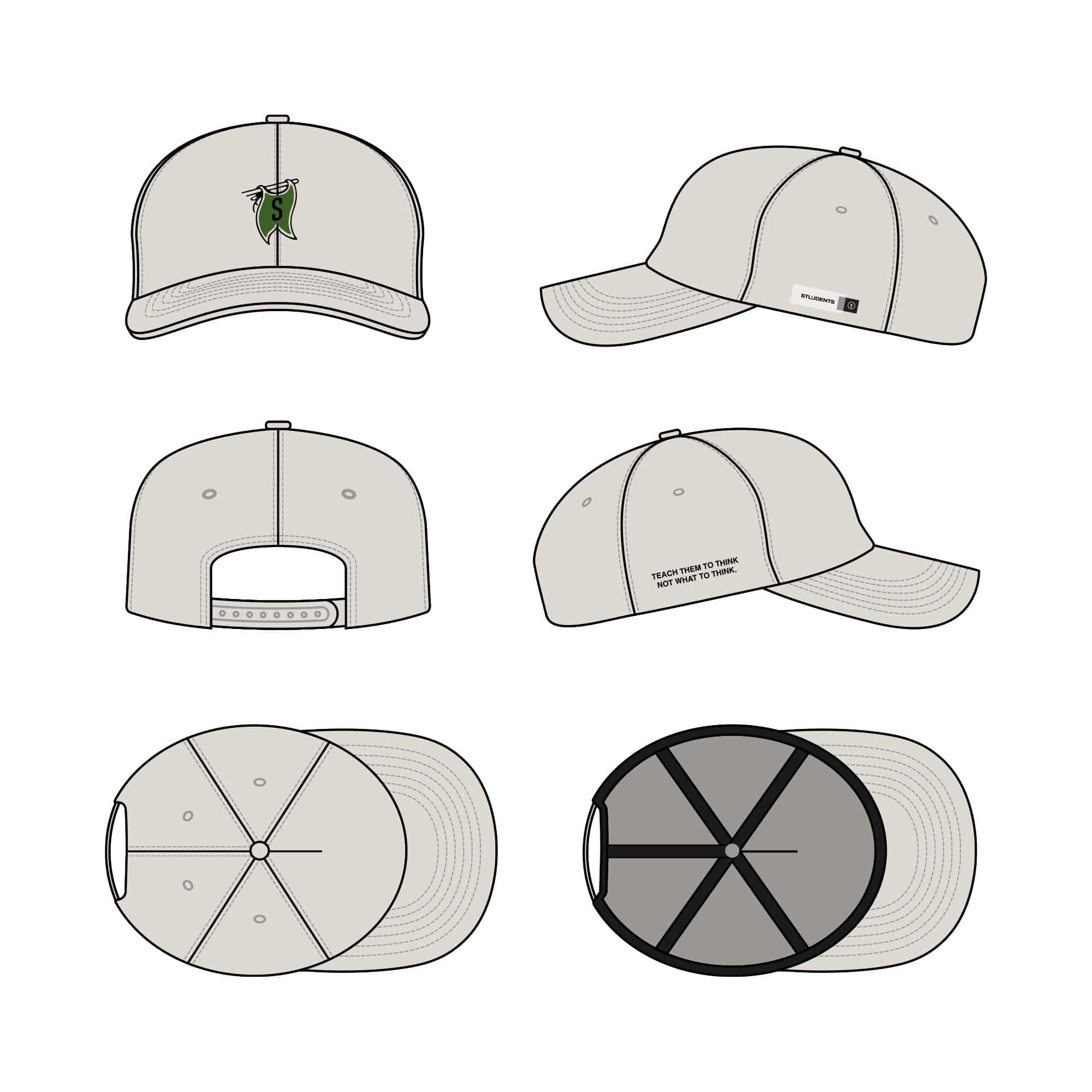 Proud 6 Panel Structured Rhino Acrylic Wool Hat - Students Golf