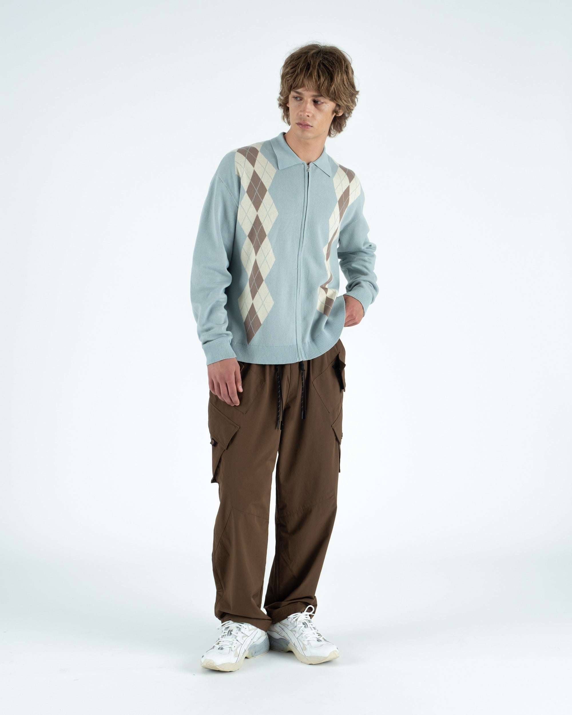 Wright Knitted L/S Polo Sweater