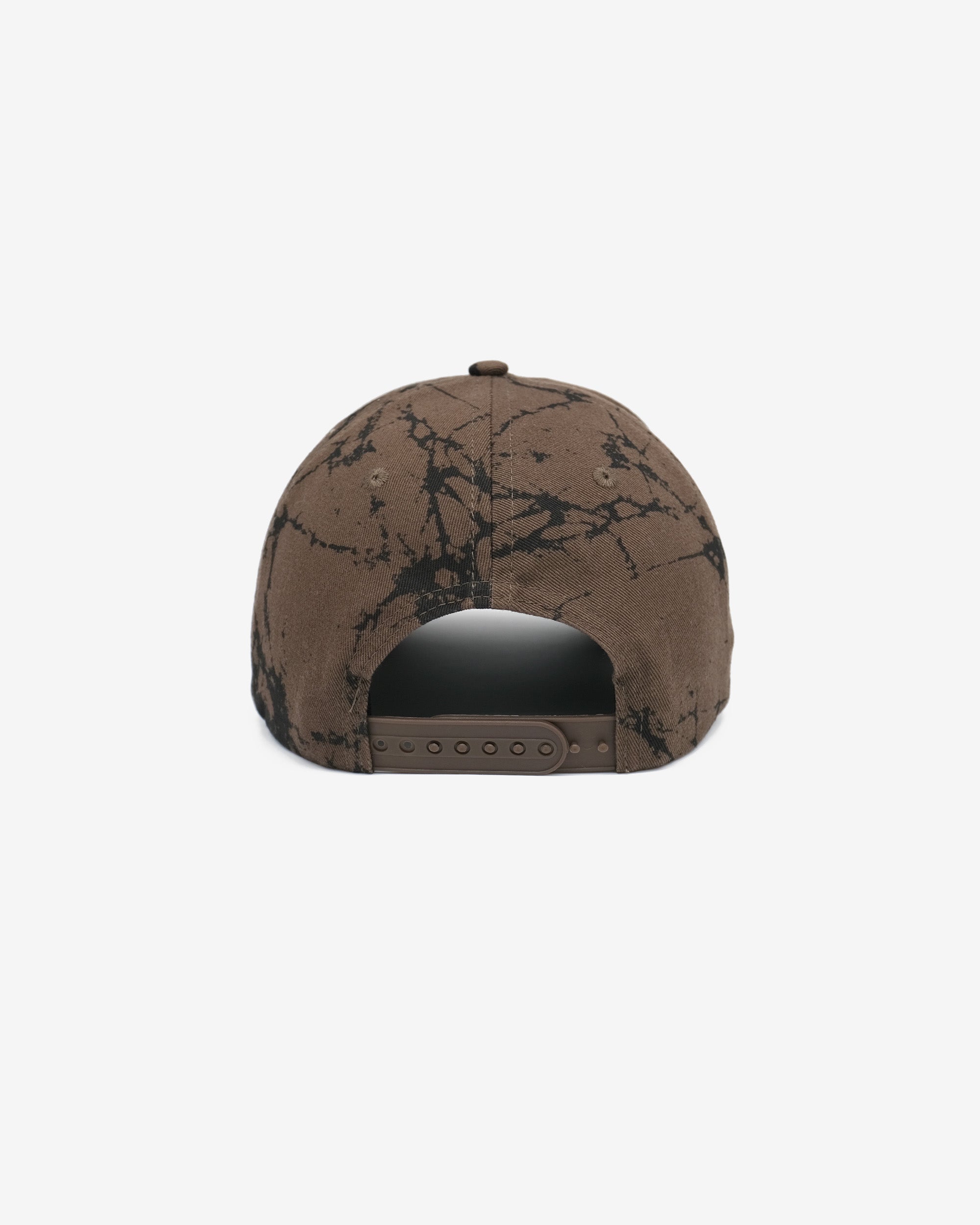 Brown camouflage baseball cap on a white background
