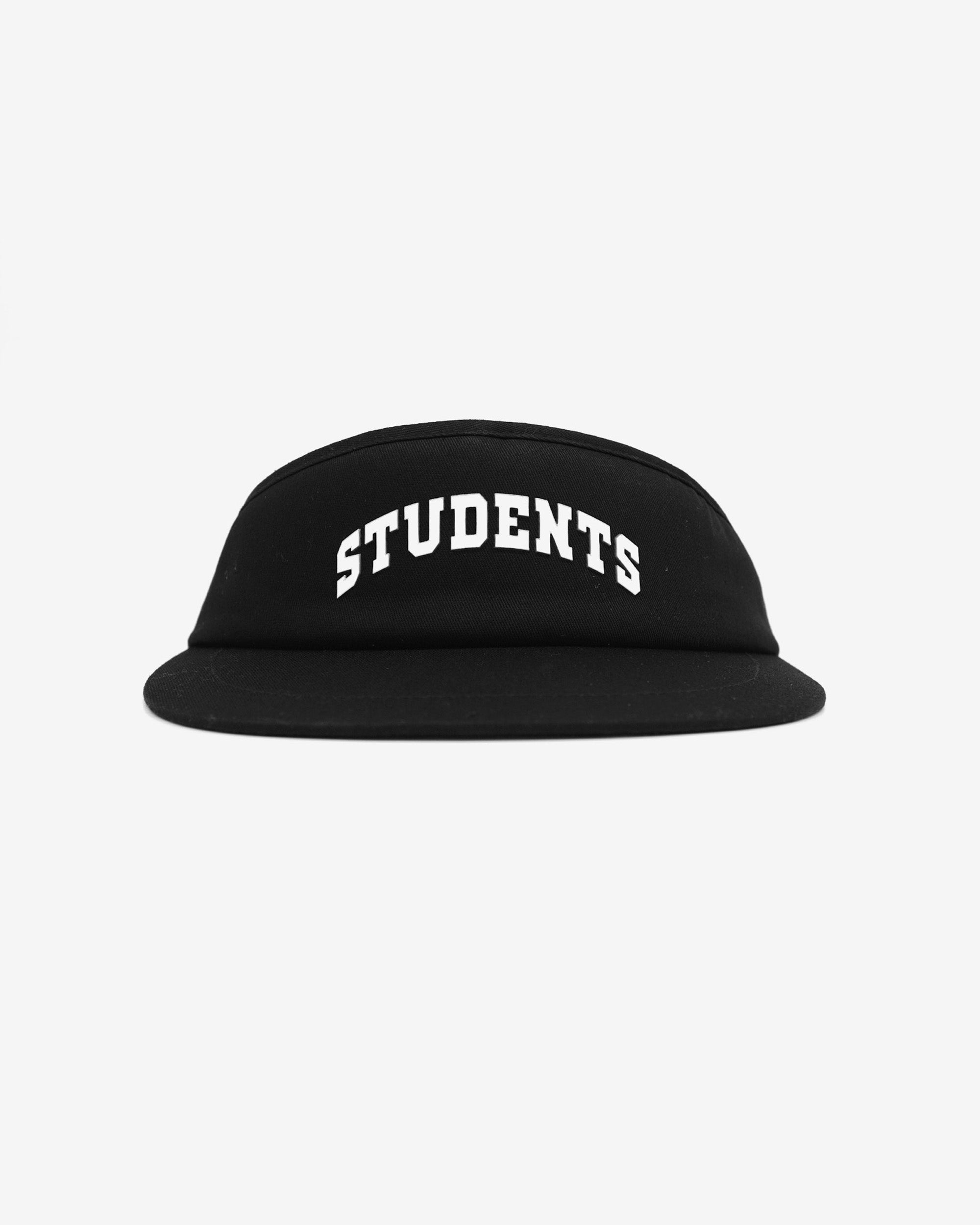 Black cap with 'STUDENTS' text on a white background