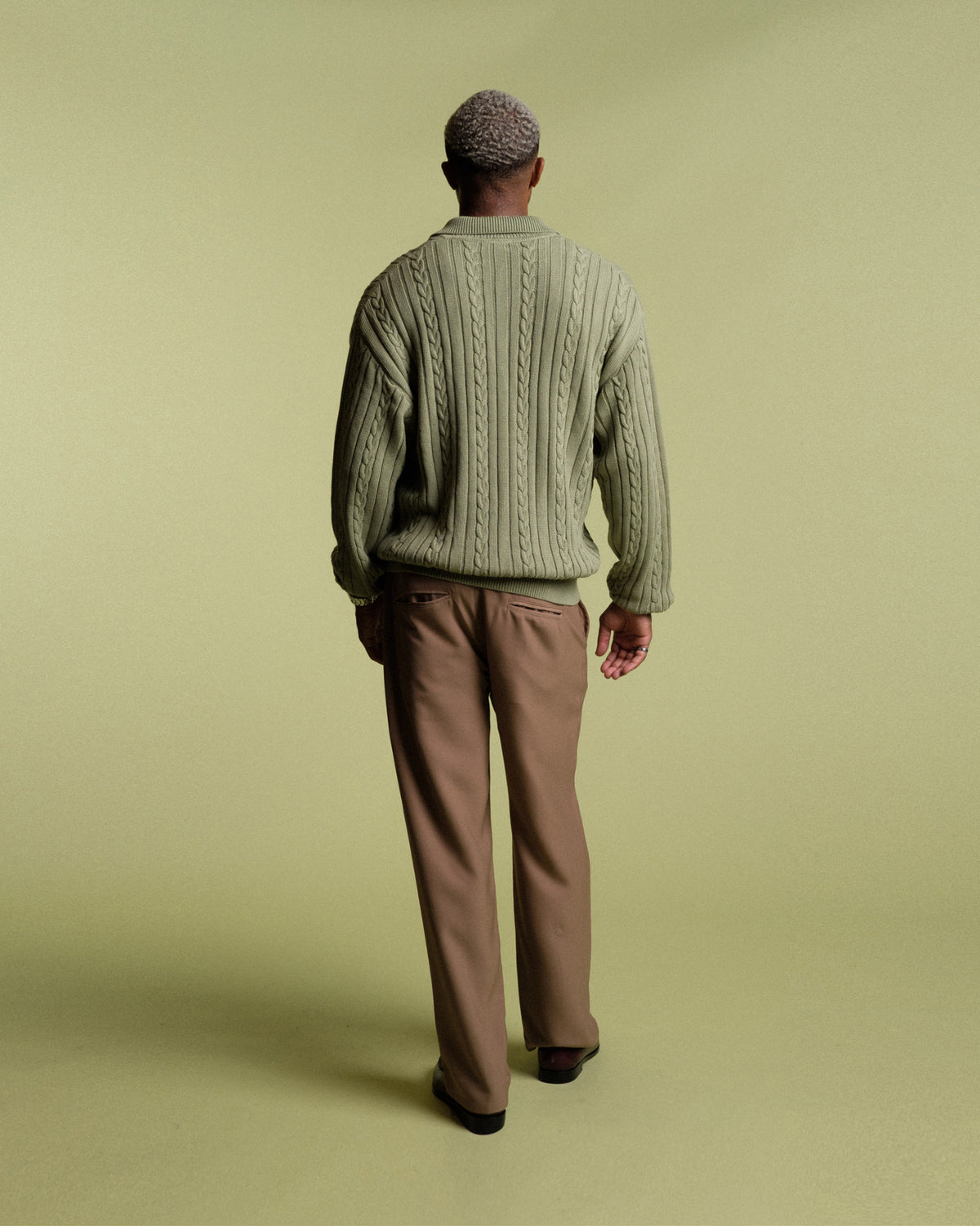 Riverview Knit LS Polo Sweater