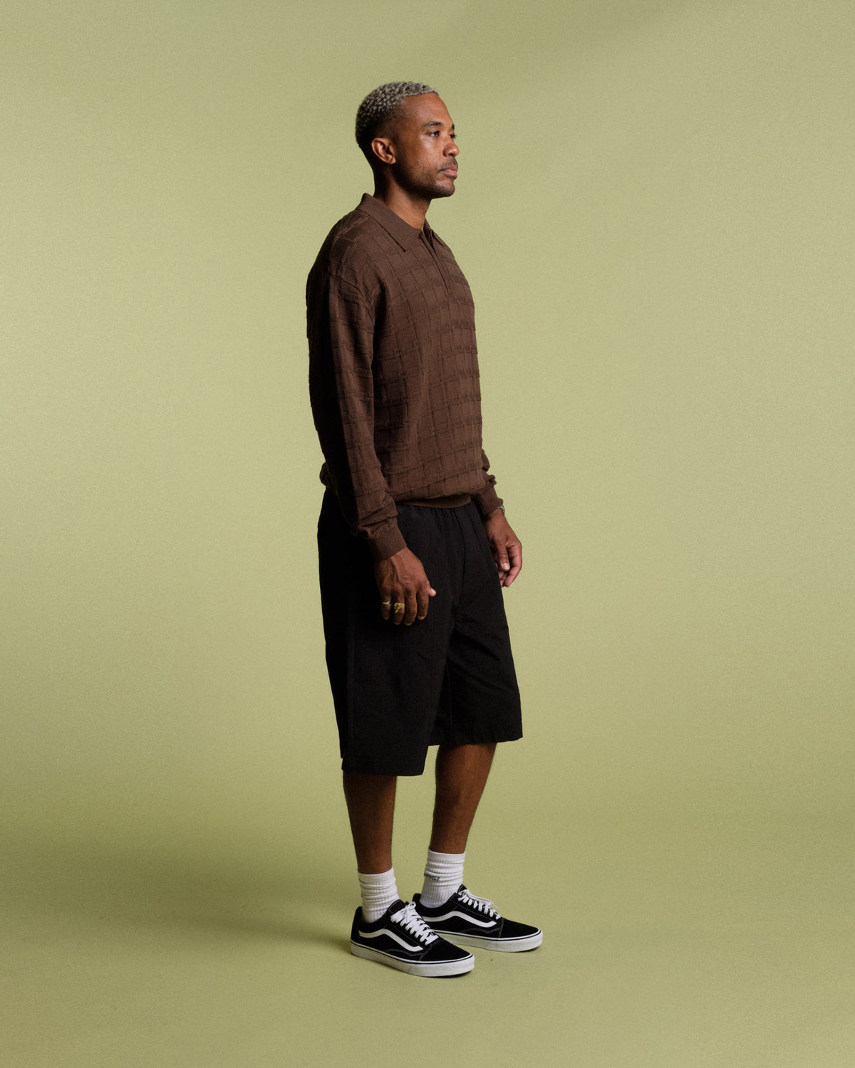 Knight Knitted L/S Polo Sweater
