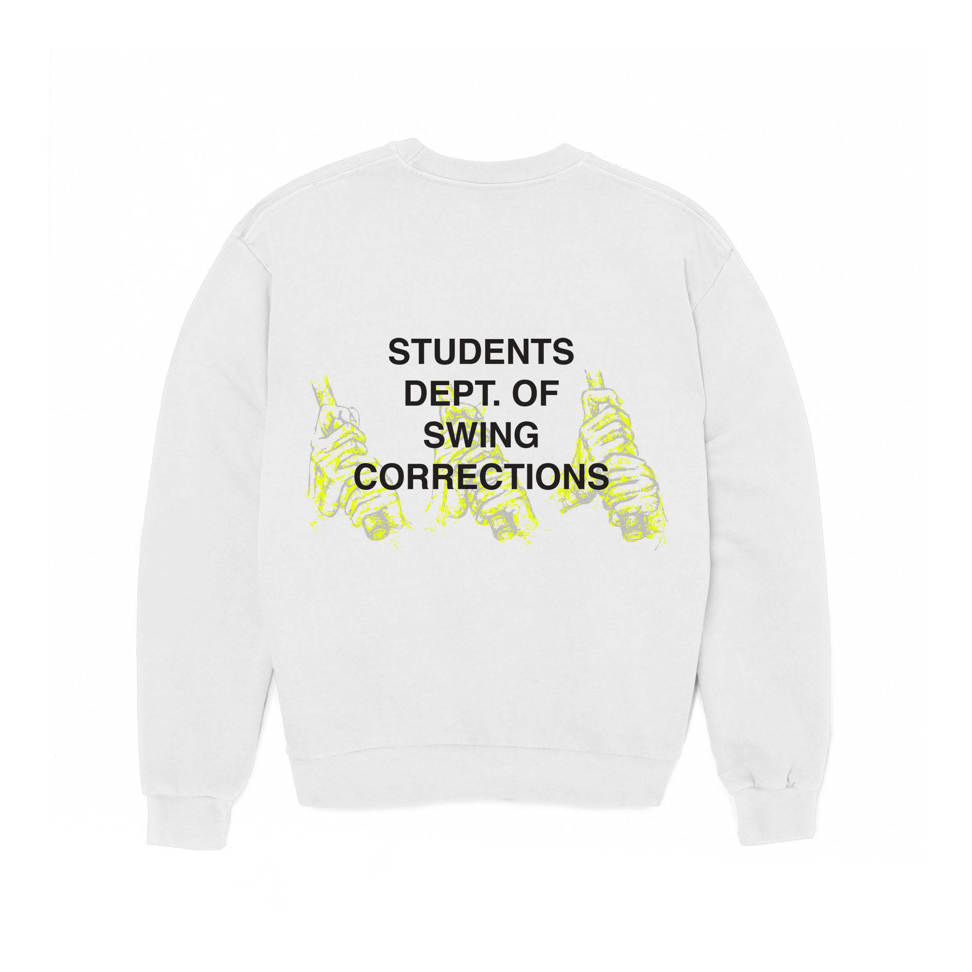 Dept Of Swing Corrections (Crew Sweater) - White - Students Golf