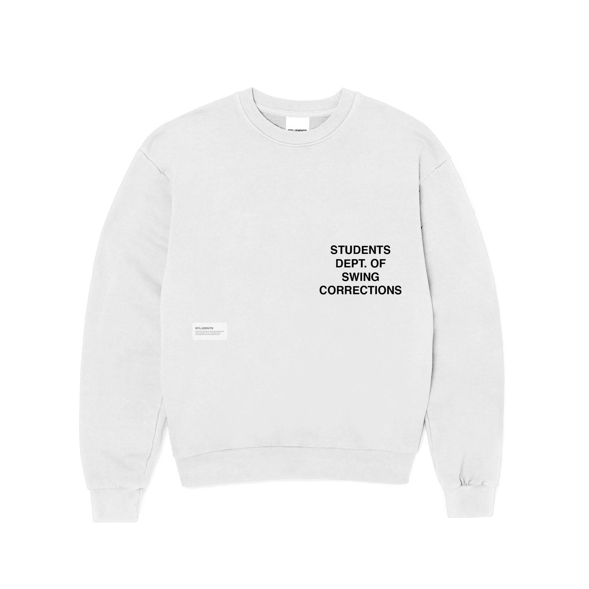 Dept Of Swing Corrections (Crew Sweater) - White - Students Golf
